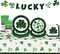 54pcs St. Patrick's Day Rubber Bracelets Silicone Wristbands Green Shamrock Irish Stretchy Silicone Bracelet for Women Men School Party Favors Supplies Decoration